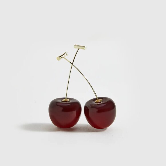 Anthro Cherry Drop Earrings - Picture 5 of 7